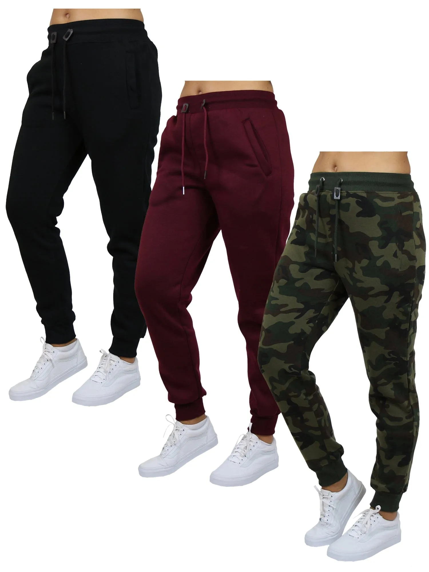 [3-Pack] Women's Loose-Fit Fleece Jogger Sweatpants