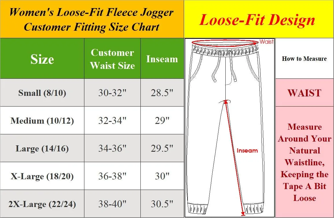 [3-Pack] Women's Loose-Fit Fleece Jogger Sweatpants