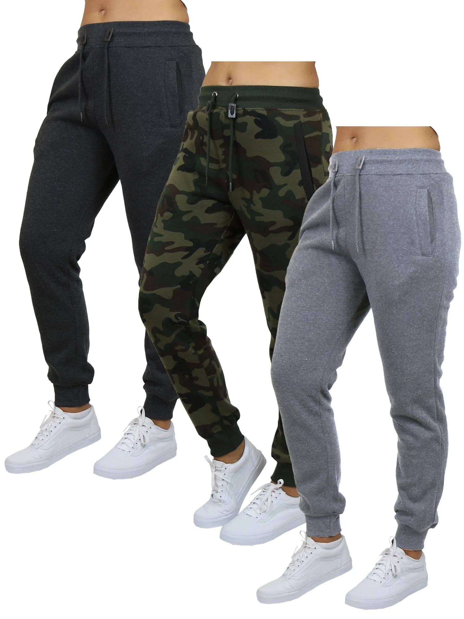 [3-Pack] Women's Loose-Fit Fleece Jogger Sweatpants