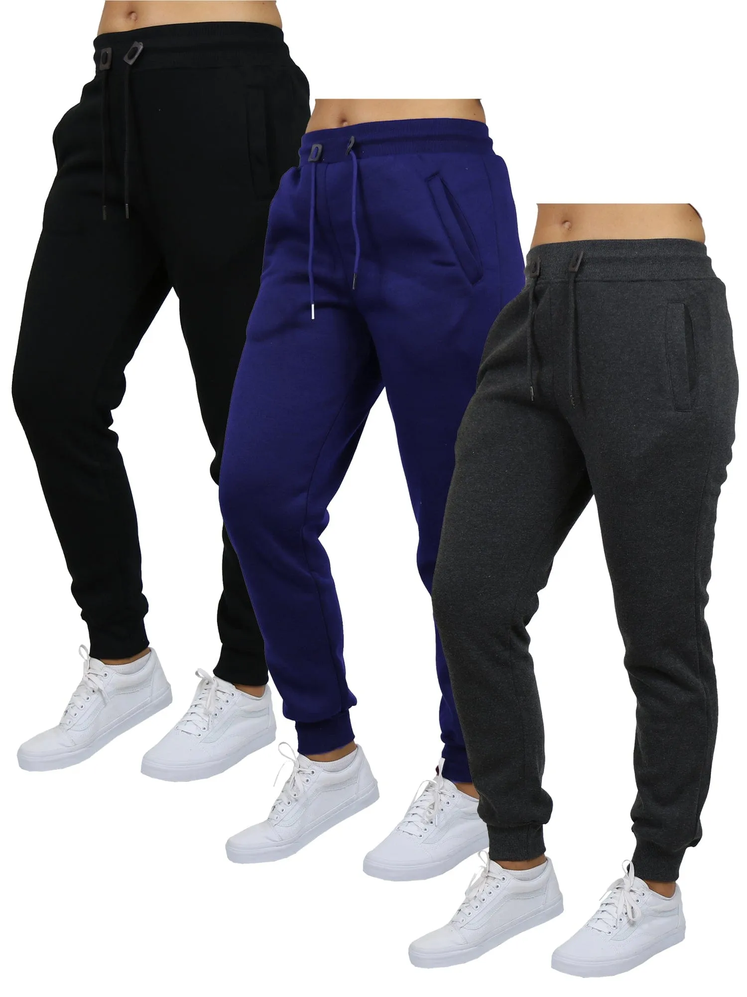 [3-Pack] Women's Loose-Fit Fleece Jogger Sweatpants