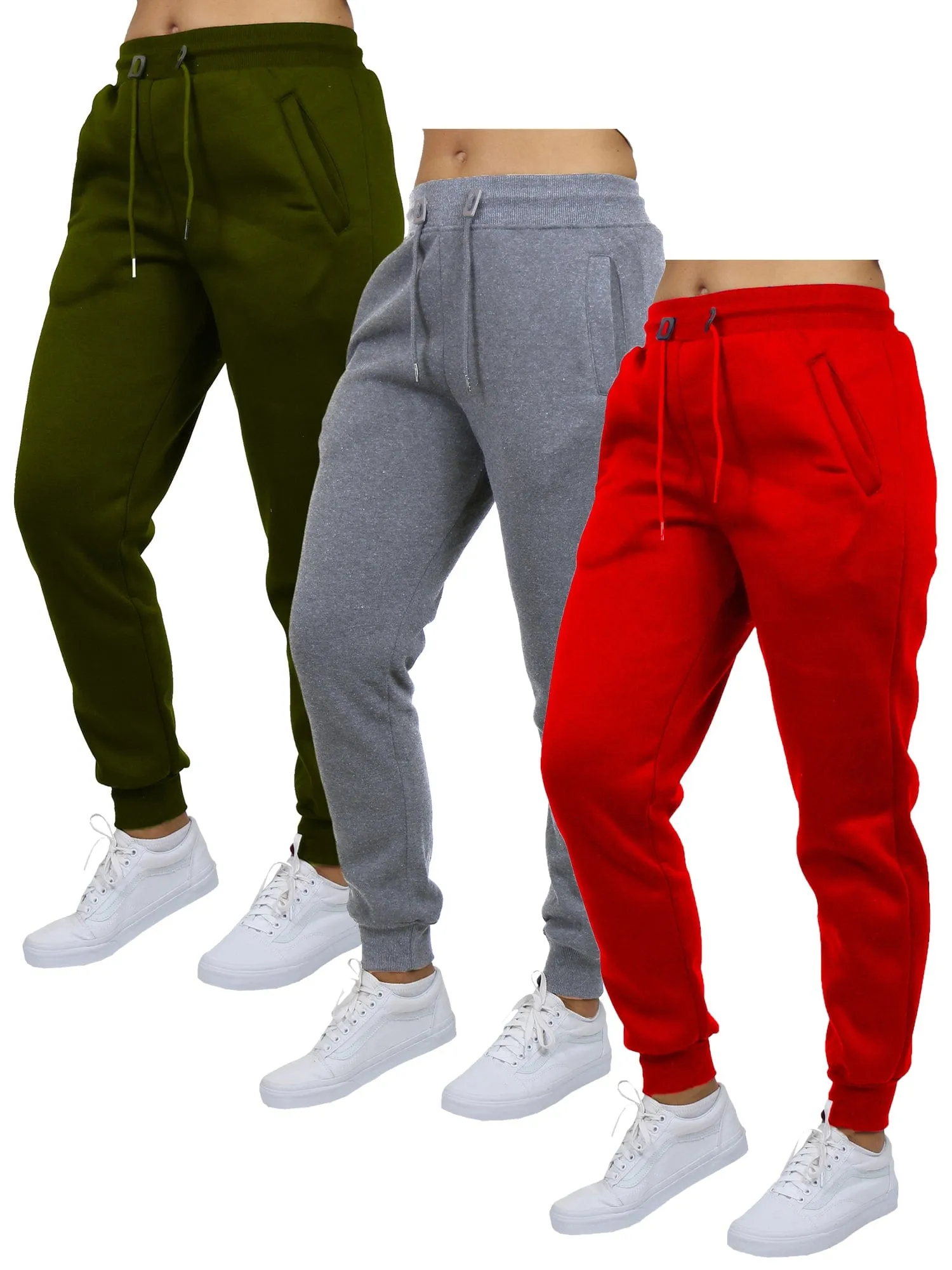 [3-Pack] Women's Loose-Fit Fleece Jogger Sweatpants