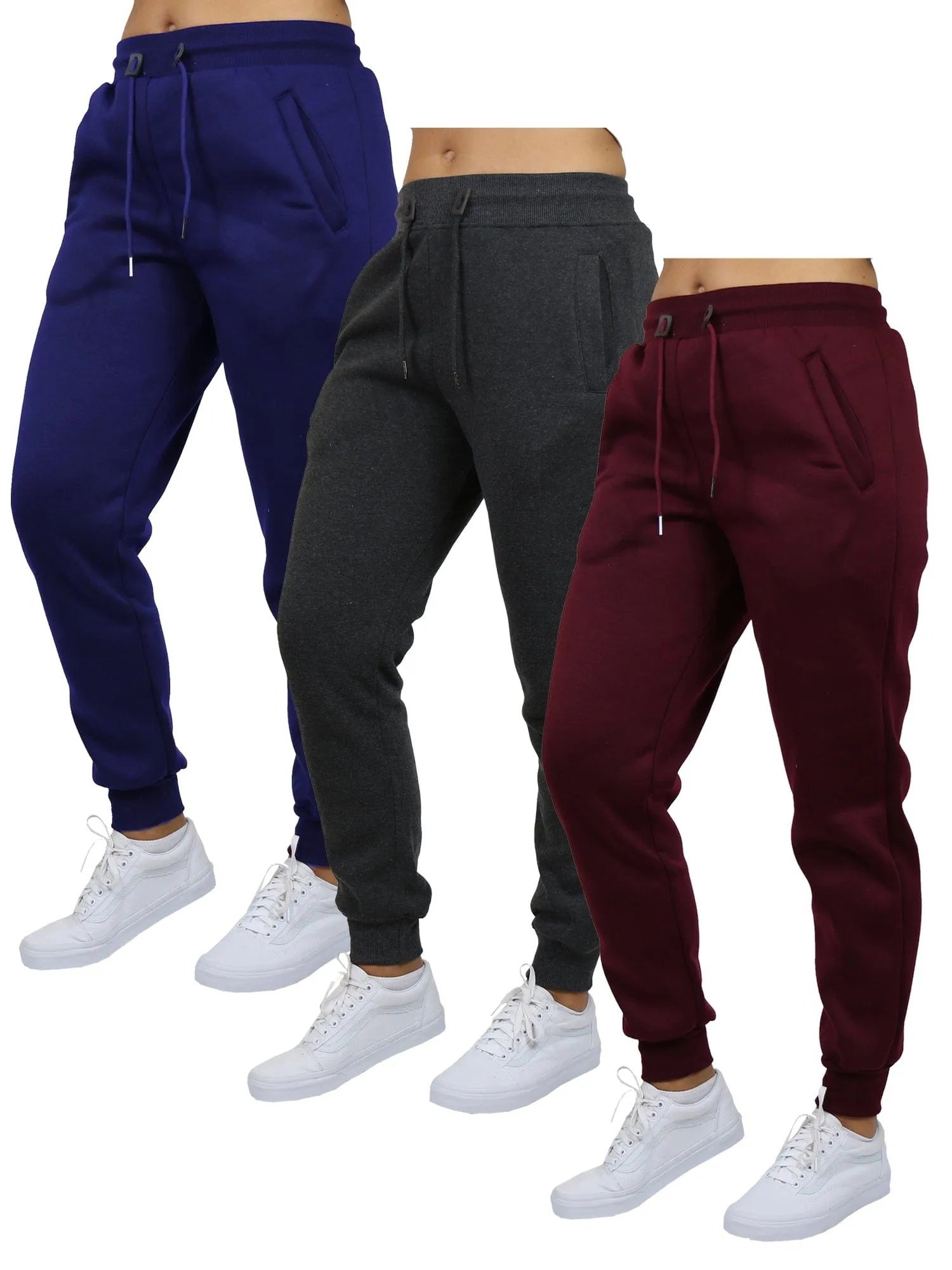 [3-Pack] Women's Loose-Fit Fleece Jogger Sweatpants