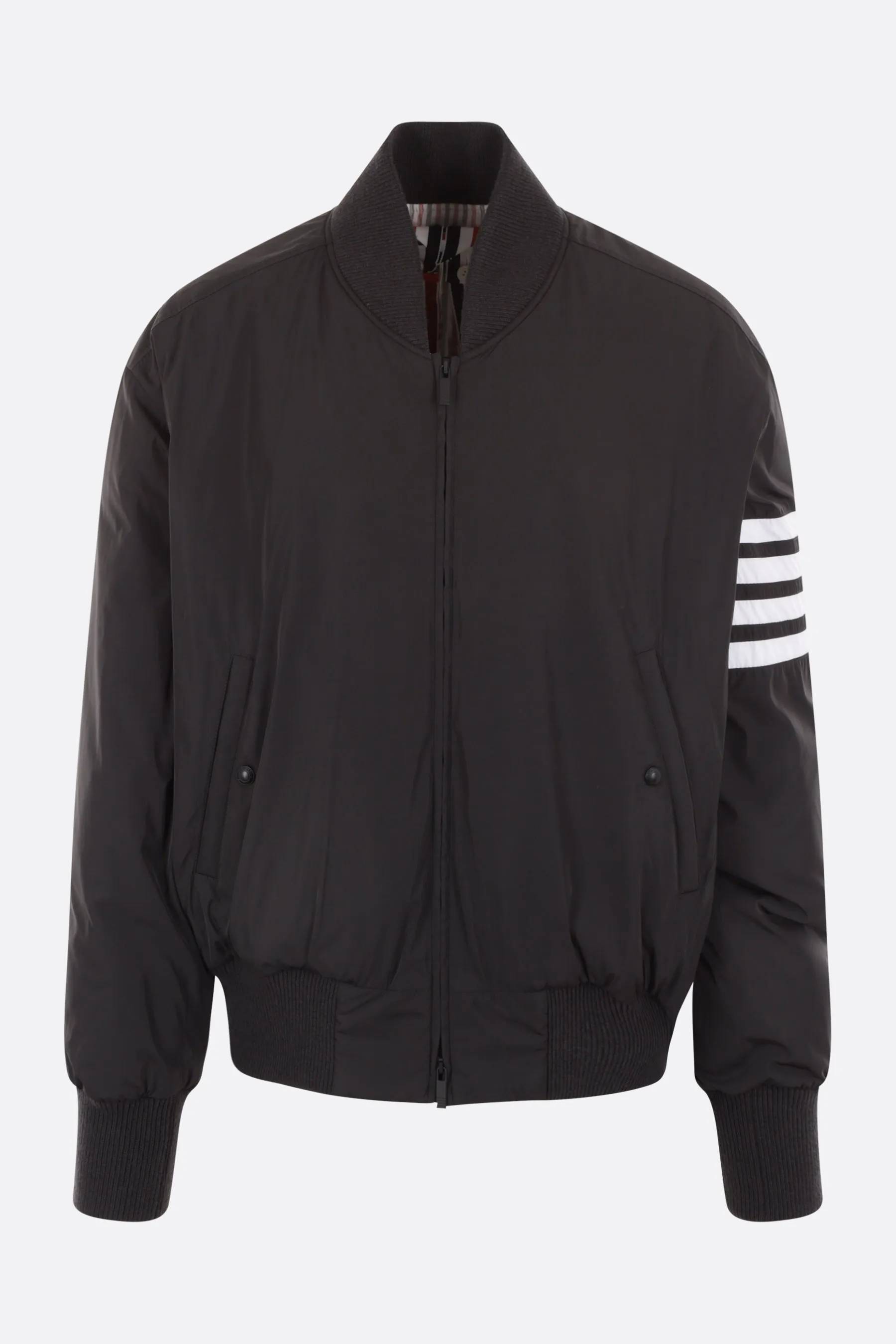 4bar Striped Nylon Bomber Down Jacket