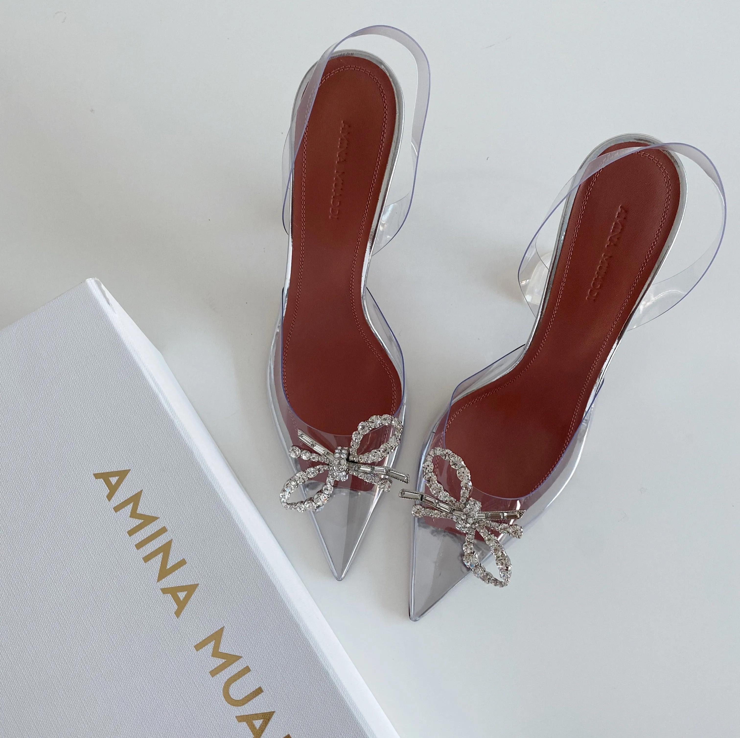 Amina Muaddi Rosie Clear Pump