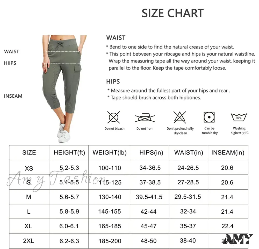 Amy Fashion - Cargo Hiking Capris Quick Dry Lightweight Outdoor Pants