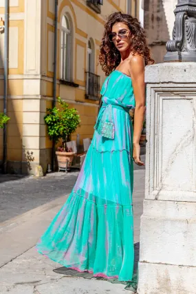 Aqua Green Silk Dresses for Holiday