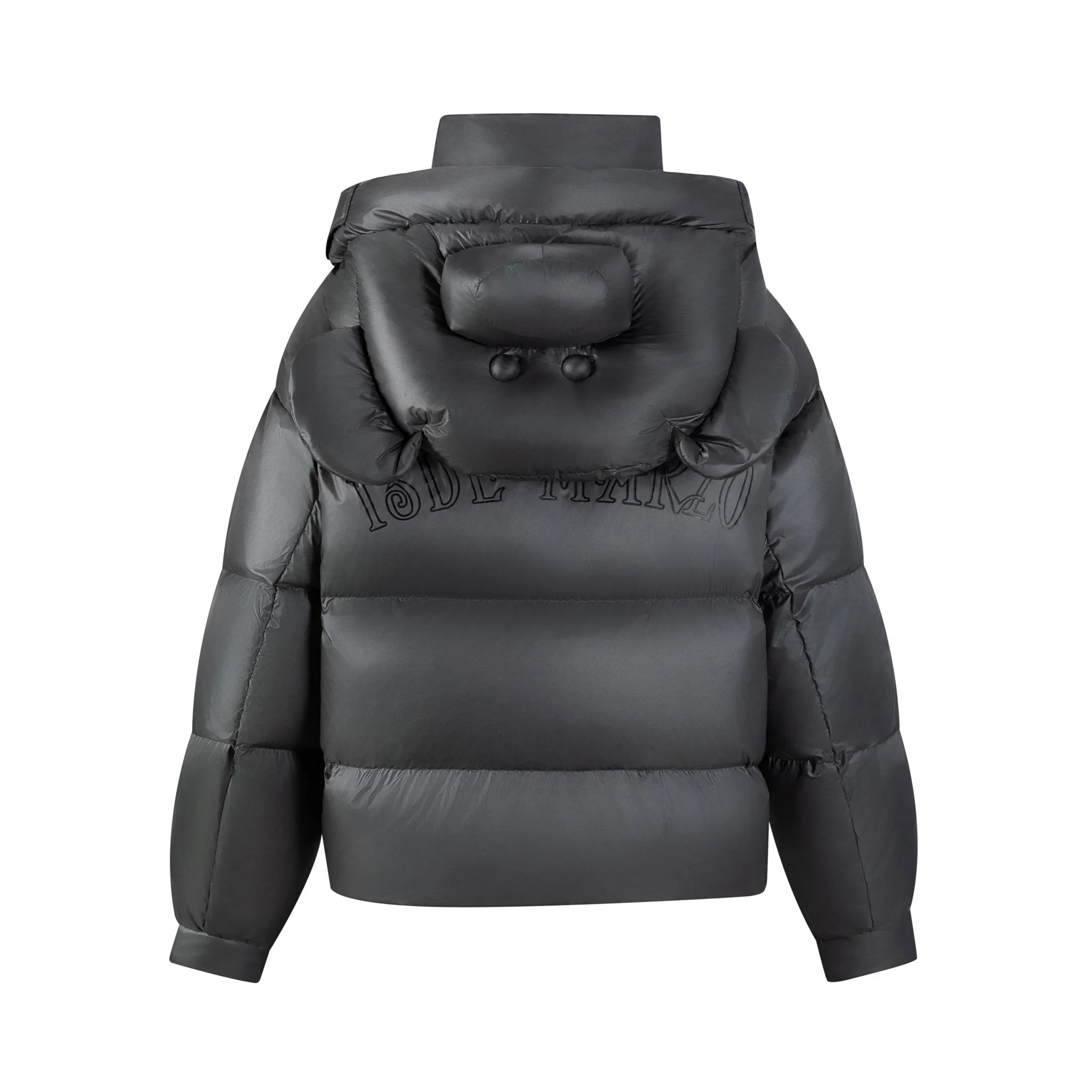 Bear Embossment Down Jacket In Gray