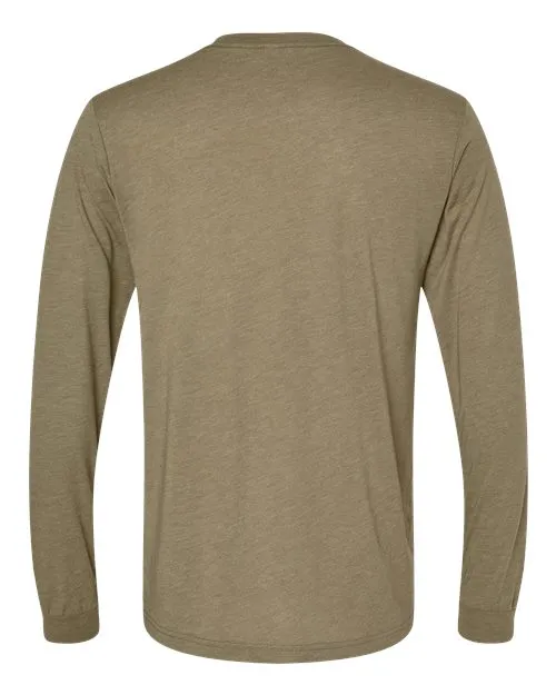 BELLA   CANVAS Triblend Long Sleeve Tee 3513 Olive Triblend