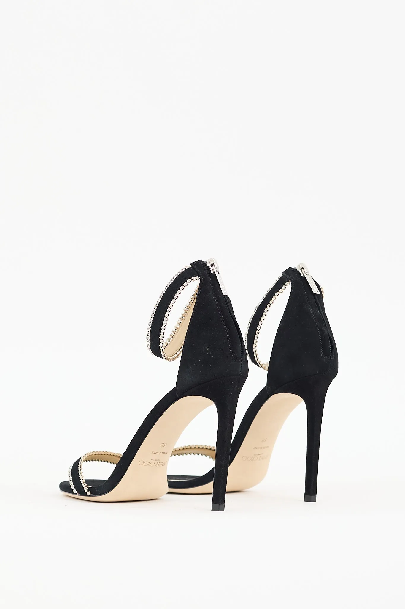 Black Suede Dochas 100 Embellished Heel