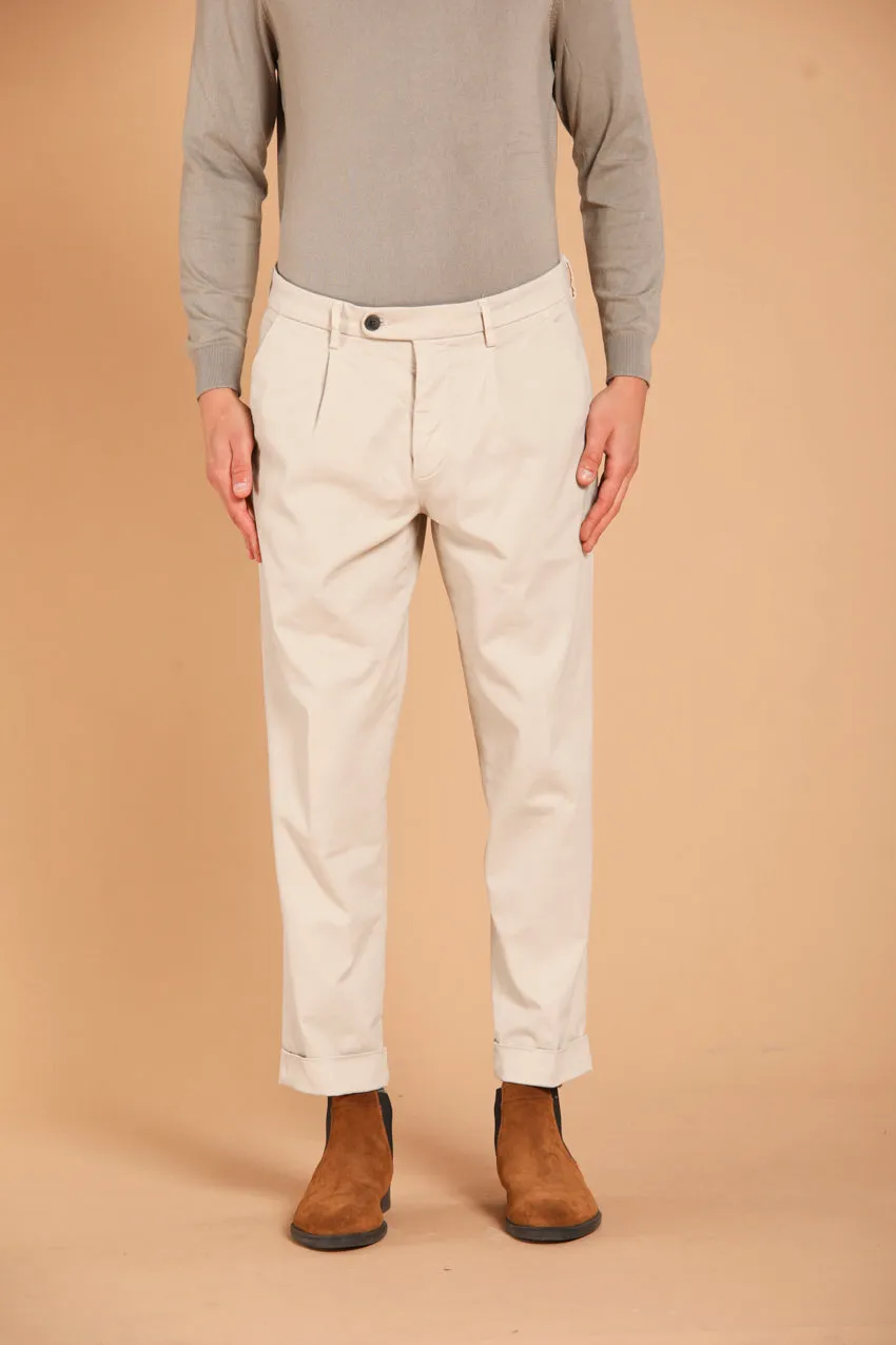 Boston 1 Pinces pantalone chino uomo con relaxed fit