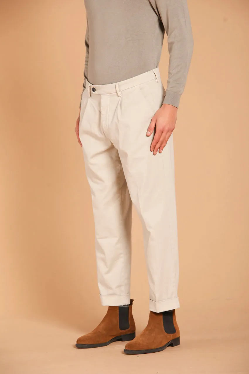 Boston 1 Pinces pantalone chino uomo con relaxed fit