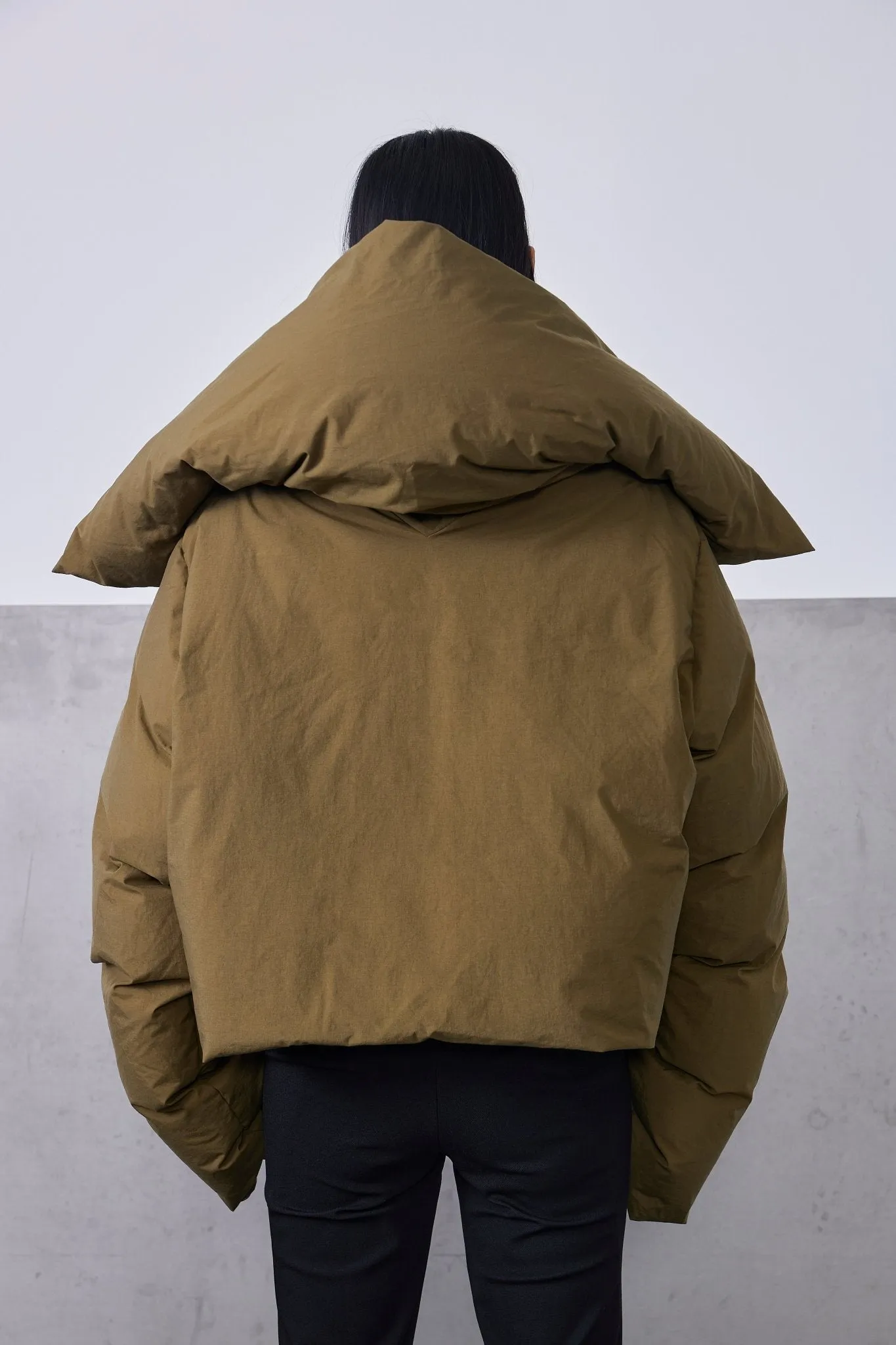 Brown Super-High Collar Down Jacket