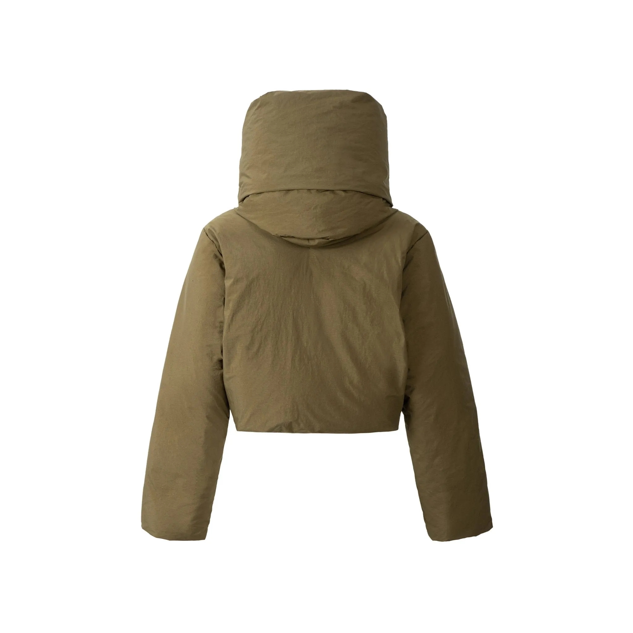 Brown Super-High Collar Down Jacket