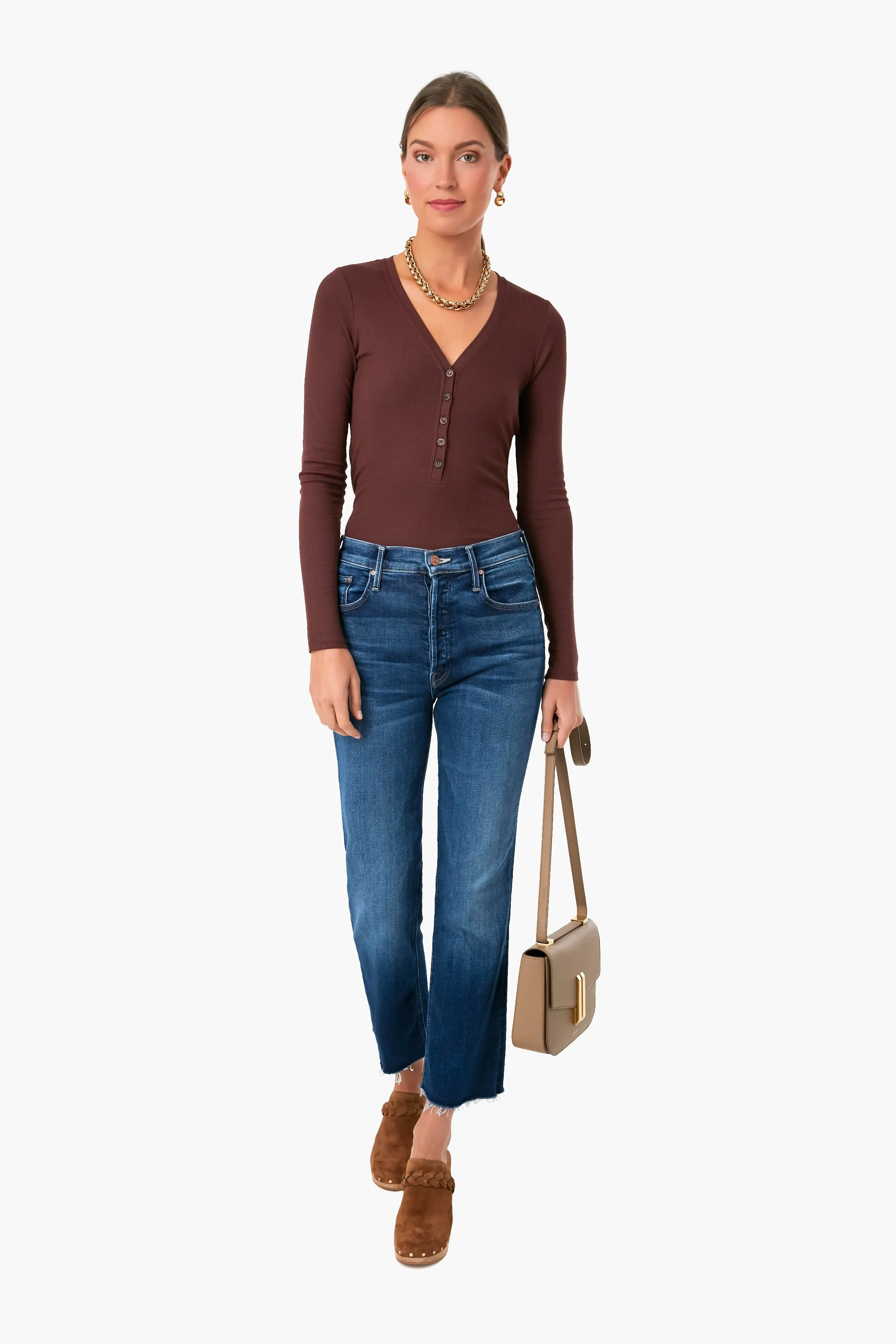 Cappucino Lexi Rib Henley