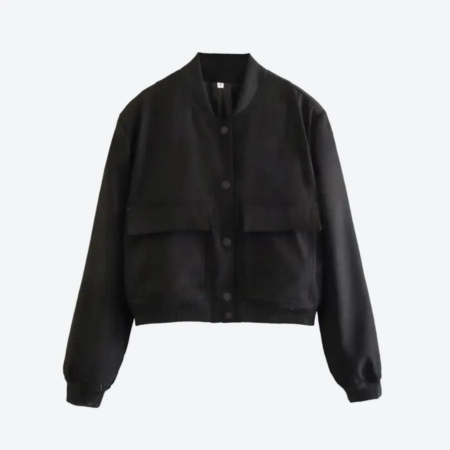 Casual Lightweight Button-Down Bomber Jackets