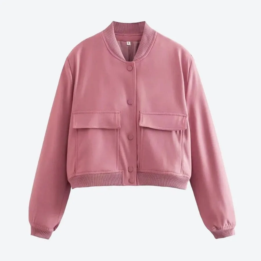 Casual Lightweight Button-Down Bomber Jackets