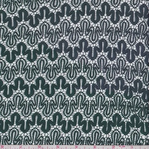 Evergreen Squiggle Lace Fabric