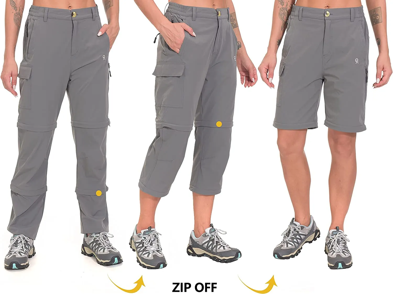 FashionSierra - Women's Stretch Convertible Pants Zip-Off Quick-Dry Hiking Pants