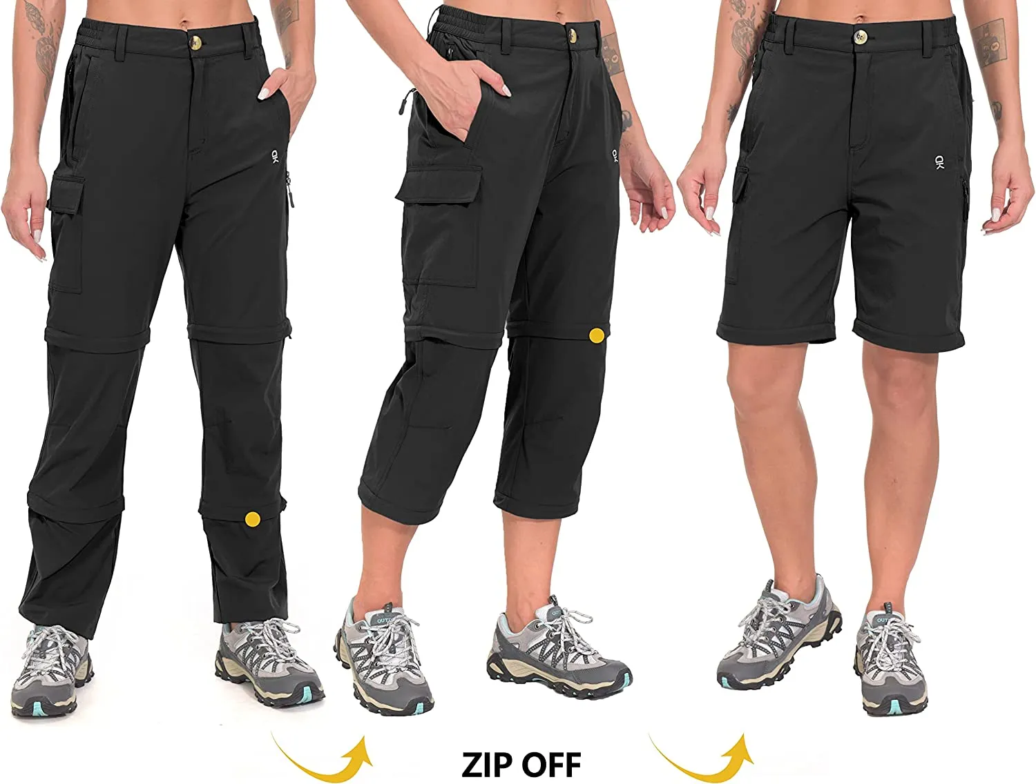 FashionSierra - Women's Stretch Convertible Pants Zip-Off Quick-Dry Hiking Pants