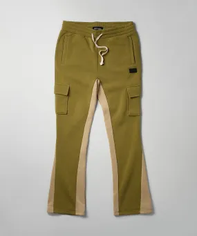 Flare Fleece Sweatpants - Olive Green