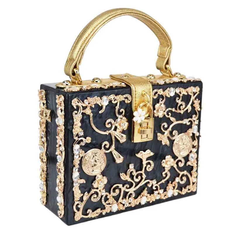 Goldflower Box Clutch