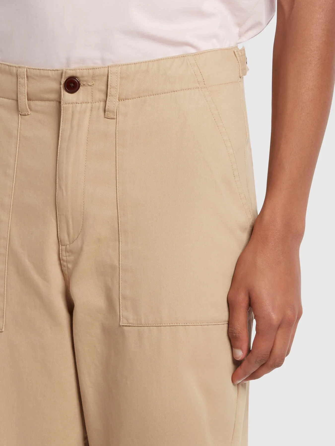 Hawtin Relaxed Tapered Fit Trousers In Light Sand