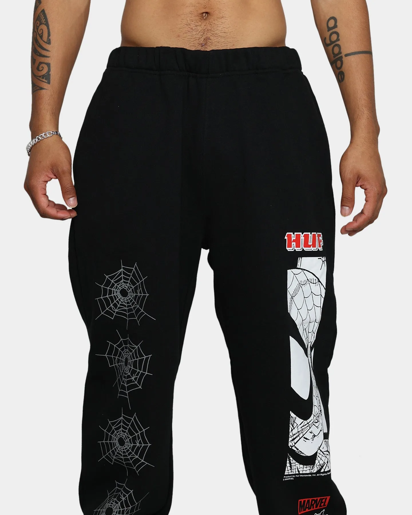 HUF X Marvel Amazing Fleece Pants Black