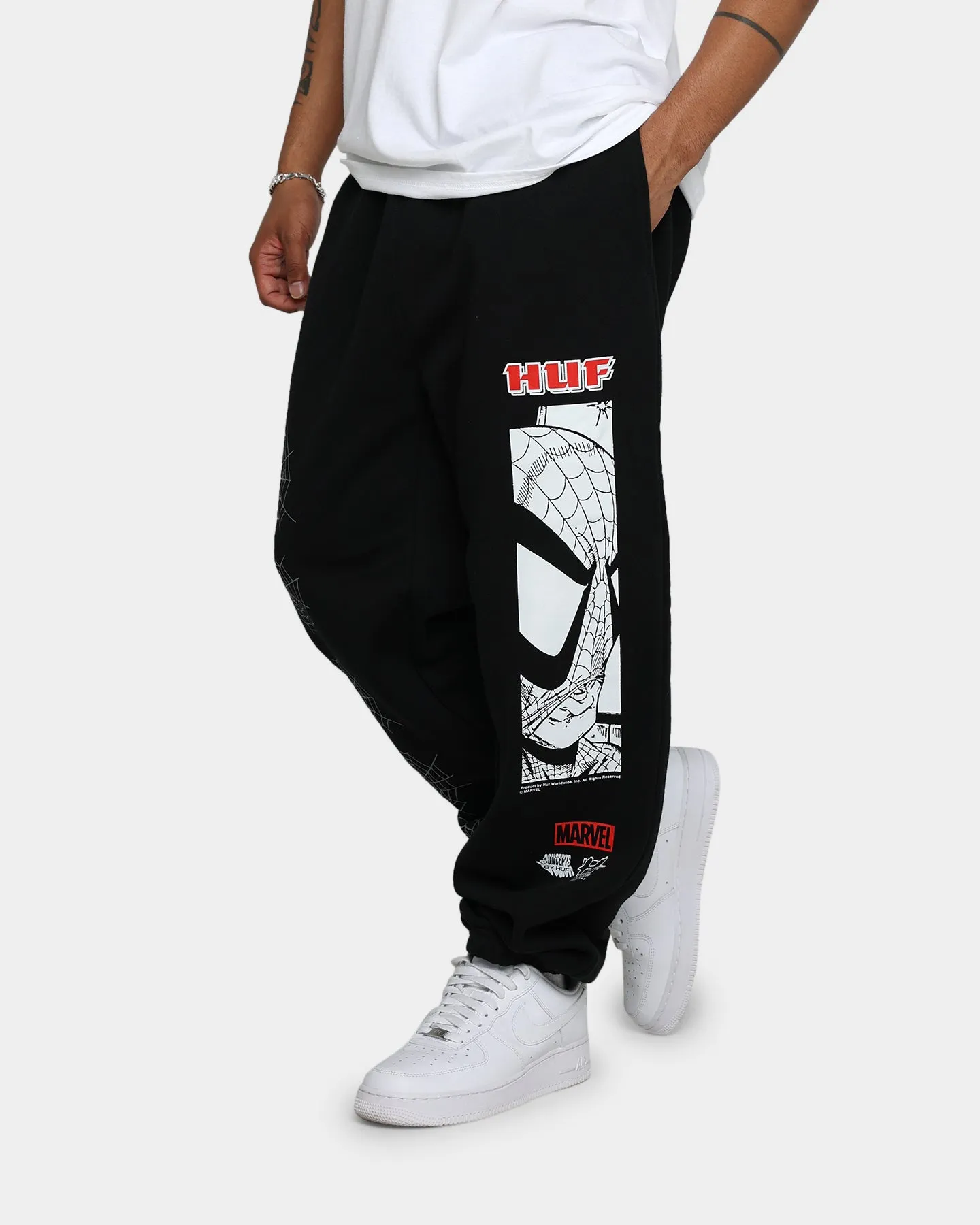 HUF X Marvel Amazing Fleece Pants Black