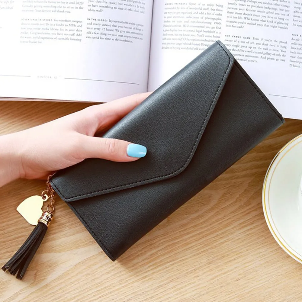 Luxury Designer Women Wallets 2021 Trendy Heart-shaped Long Clutch Bag Pendant Wallet Multifunctional Lychee Pattern Coin Purse