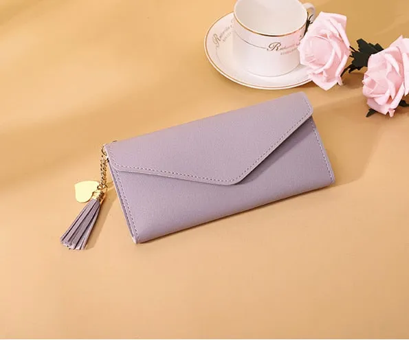 Luxury Designer Women Wallets 2021 Trendy Heart-shaped Long Clutch Bag Pendant Wallet Multifunctional Lychee Pattern Coin Purse