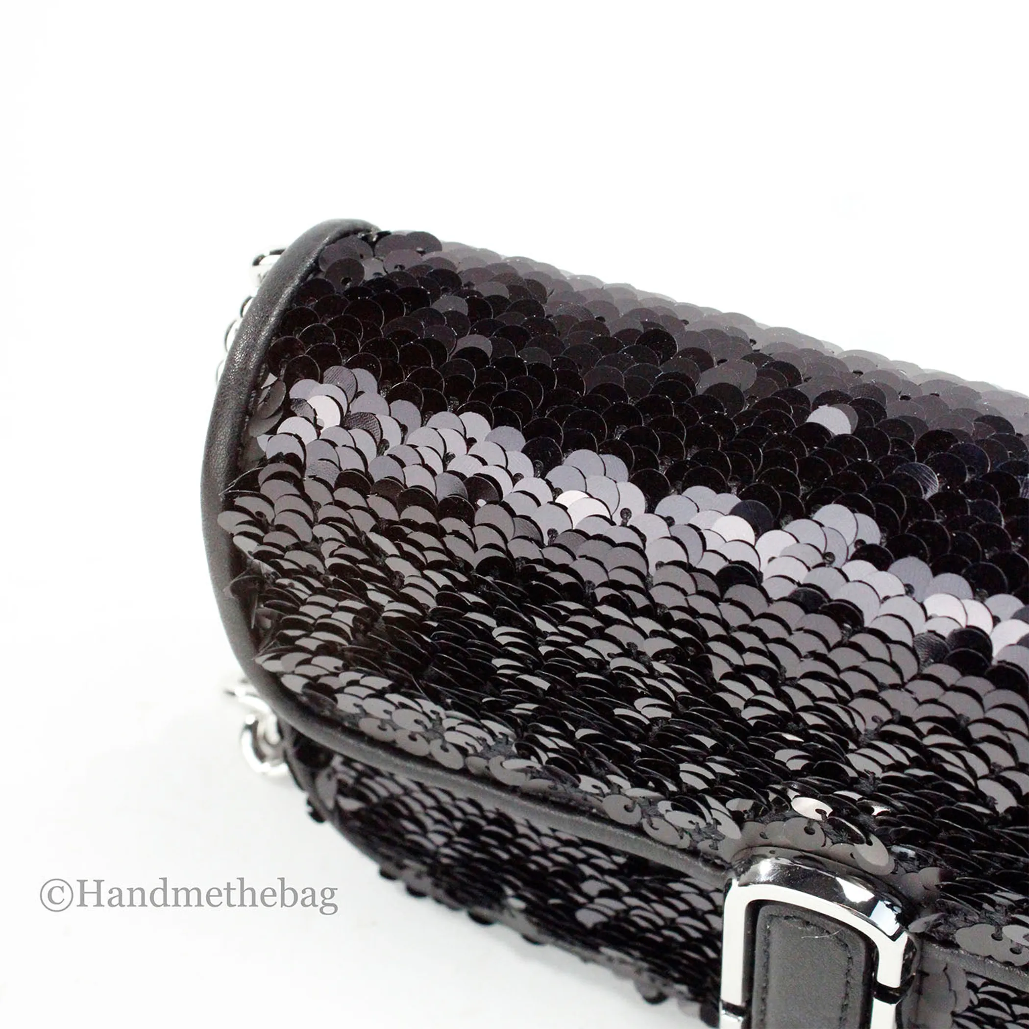 Marc Jacobs The Mini J Marc Shoulder Black Sequined Bag