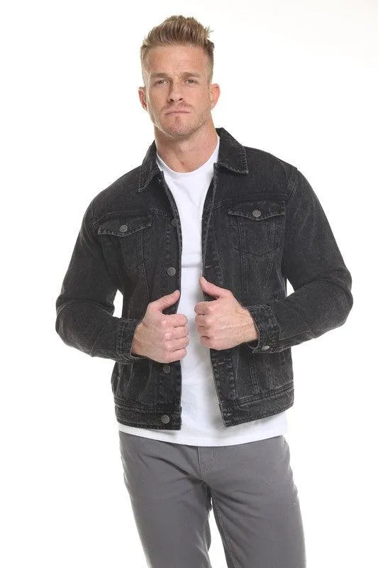 Mens Black Button Down Denim Jackets