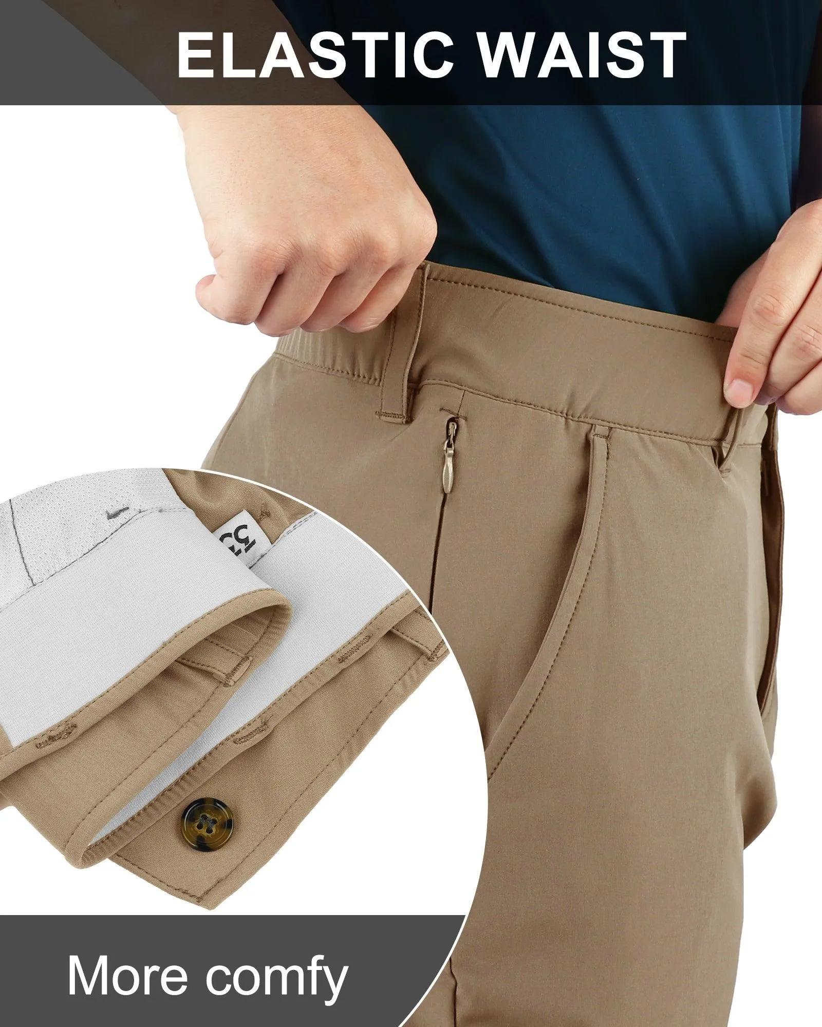 Men's UPF 50  Quick Dry Golf Pants with 5 Pockets