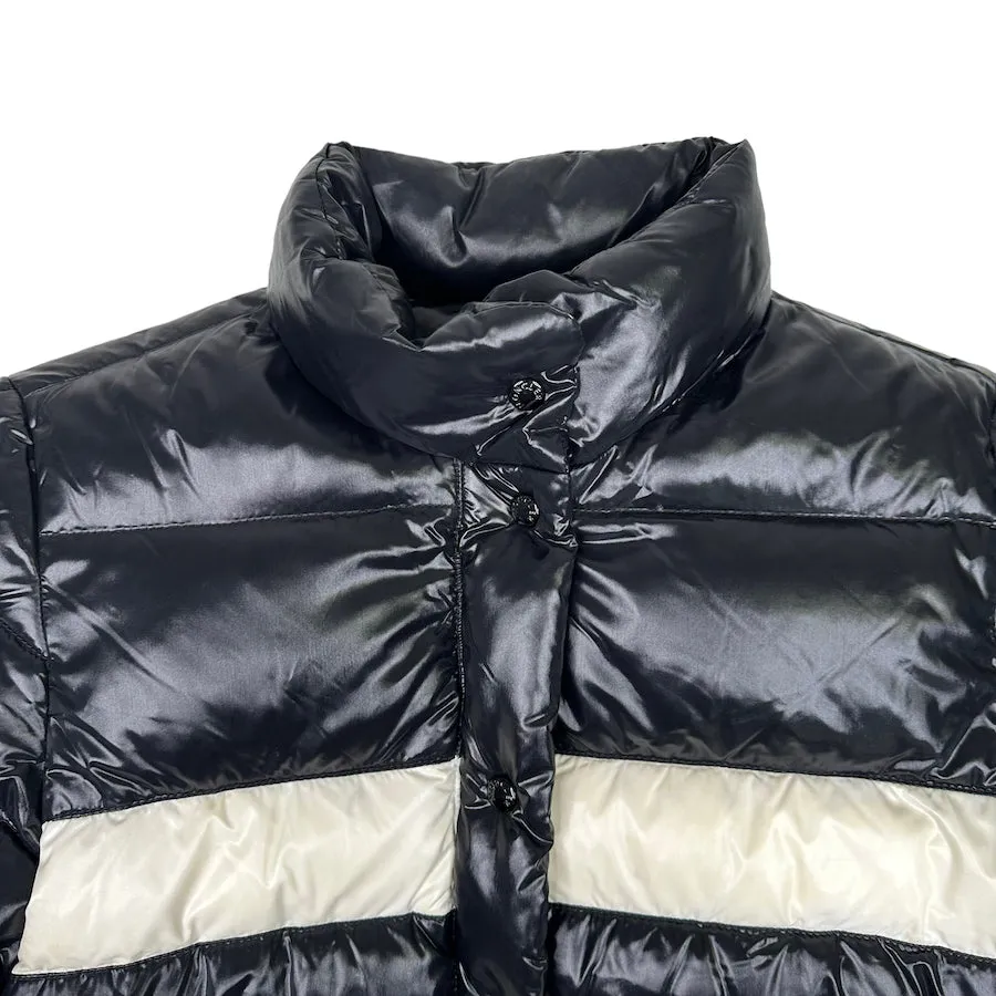 MONCLER ERIC WHITE STRIPE DOWN JACKET - BLACK