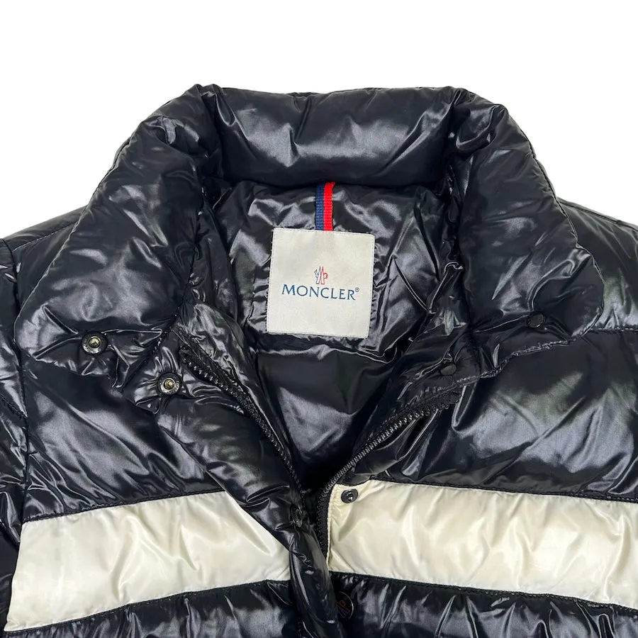 MONCLER ERIC WHITE STRIPE DOWN JACKET - BLACK