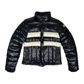 MONCLER ERIC WHITE STRIPE DOWN JACKET - BLACK