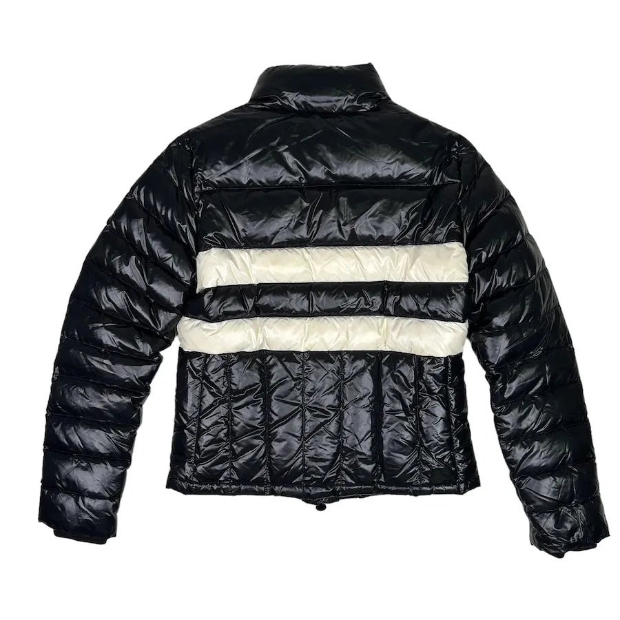 MONCLER ERIC WHITE STRIPE DOWN JACKET - BLACK