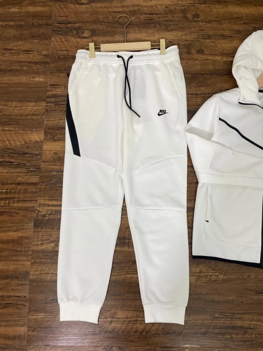 NIKE TECH FLEECE PANTS x WHITE/BLACK