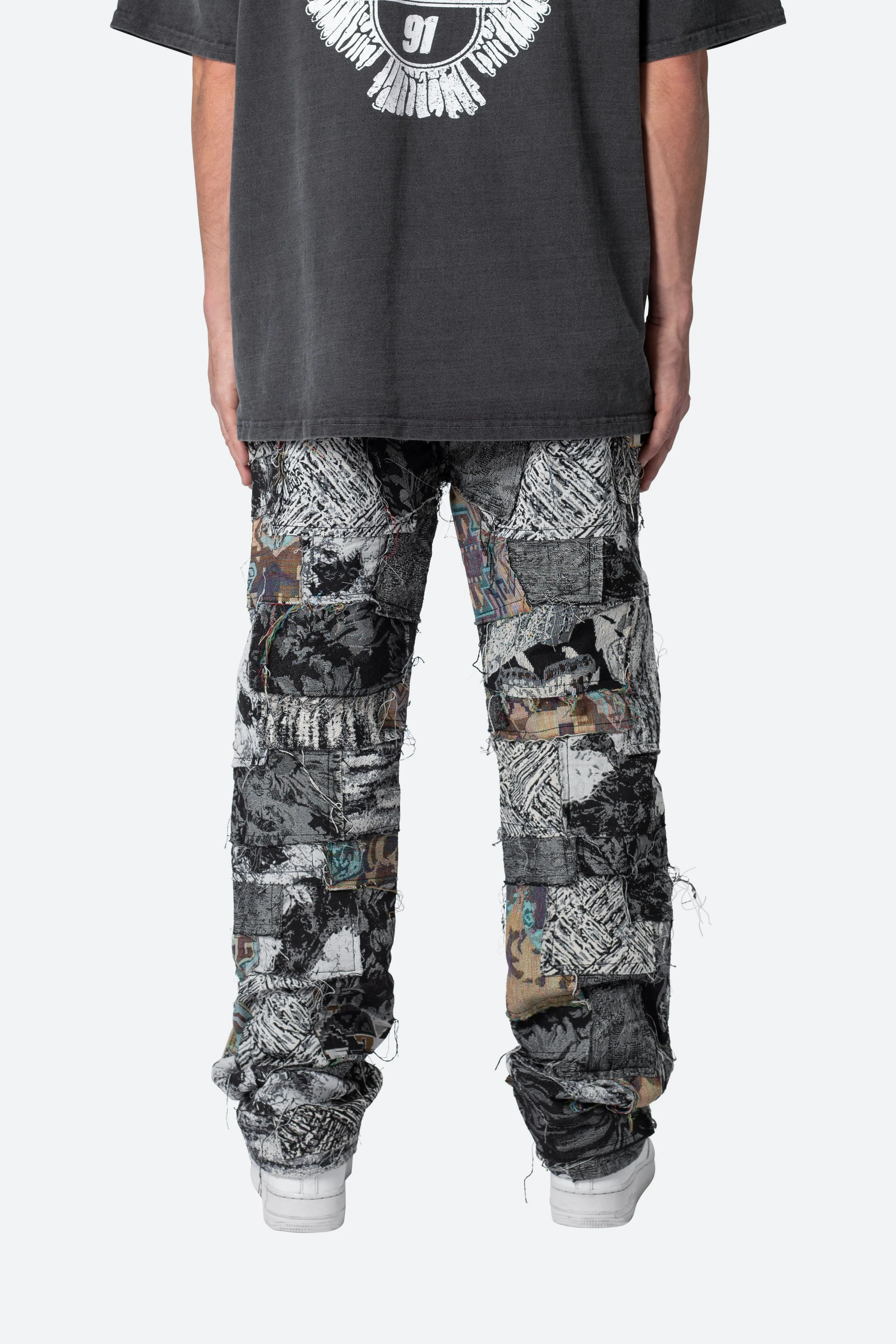 Paneled Blanket Pants - Black/White