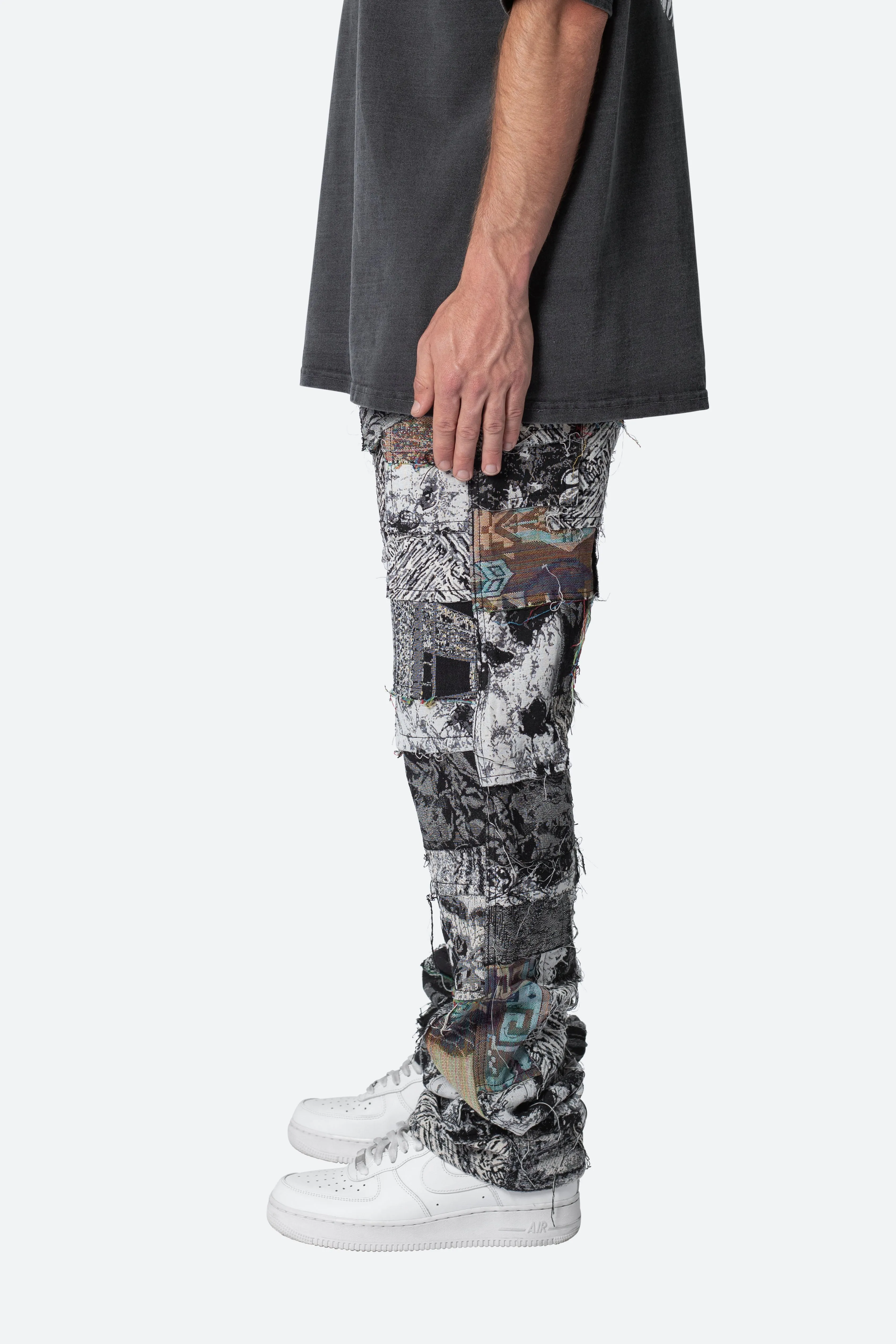 Paneled Blanket Pants - Black/White