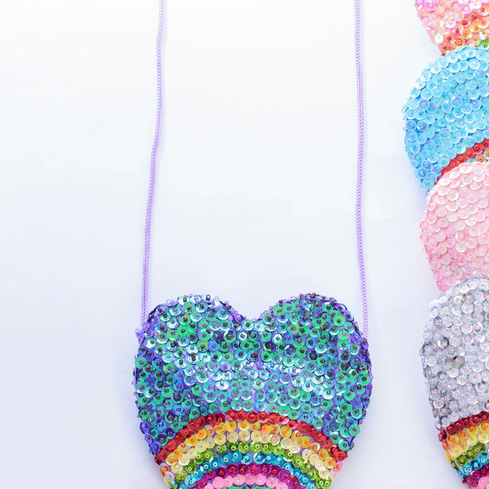 Rainbow Love Sequin Bag - Pack of 12 Mixed Colours