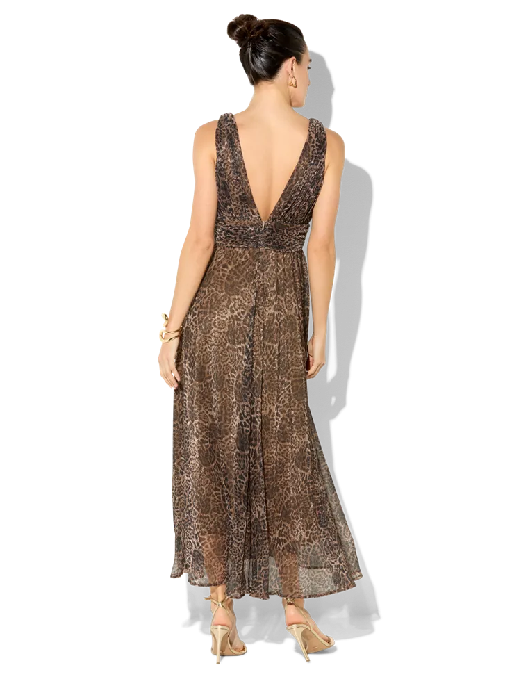 Rumi Animal Print Metallic Dress