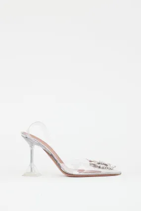 Silver Begum Glass Transparent Heel