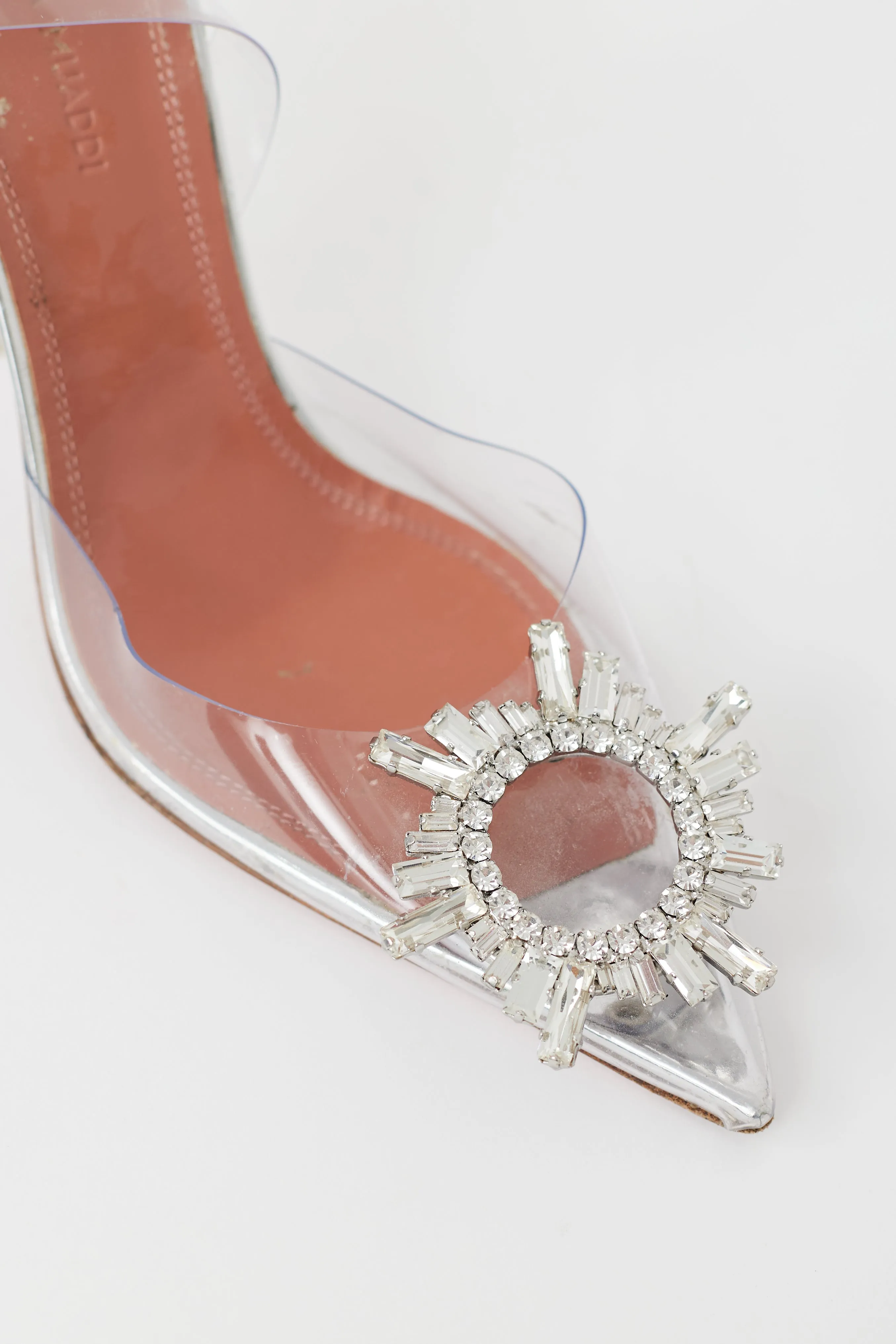 Silver Begum Glass Transparent Heel