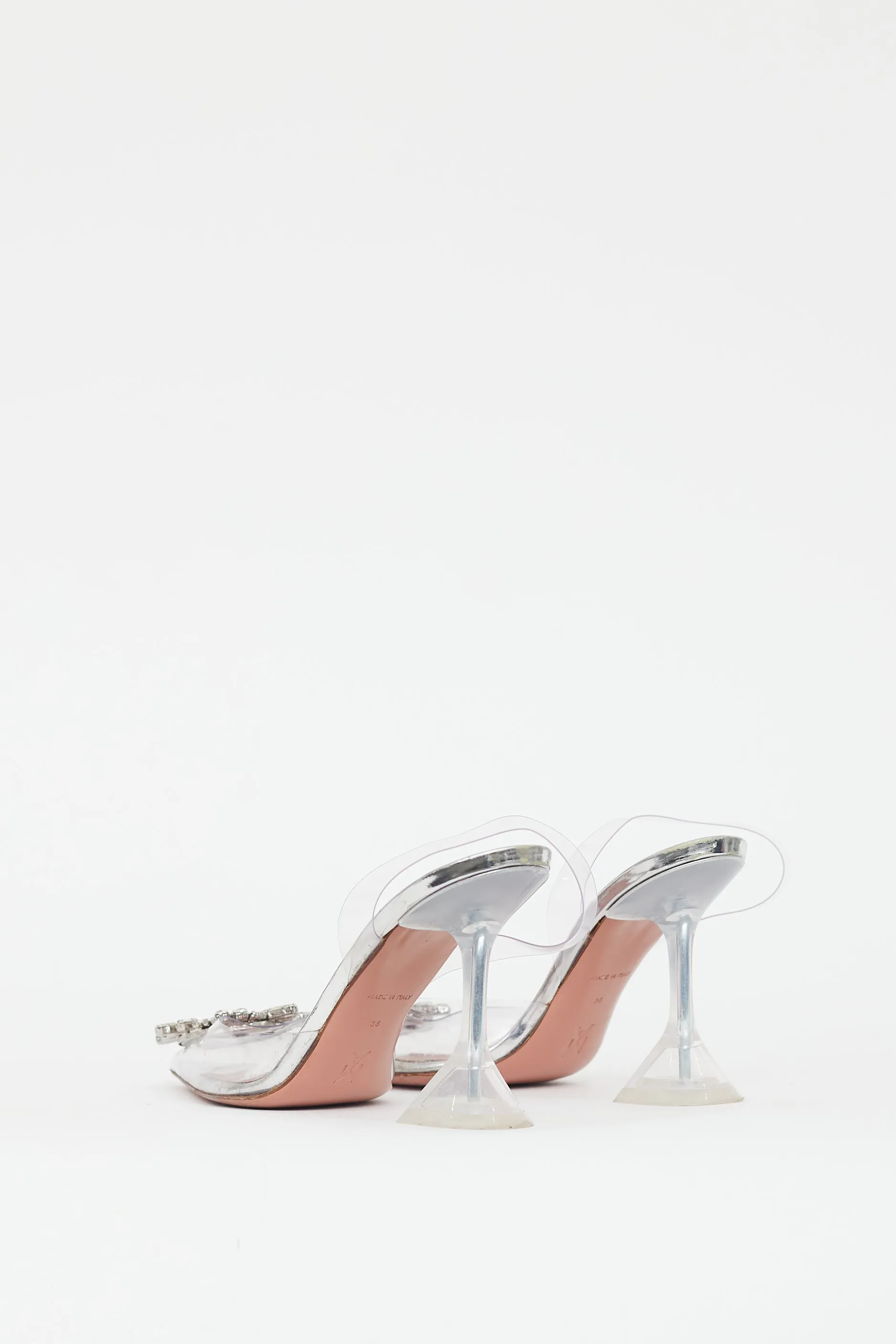 Silver Begum Glass Transparent Heel