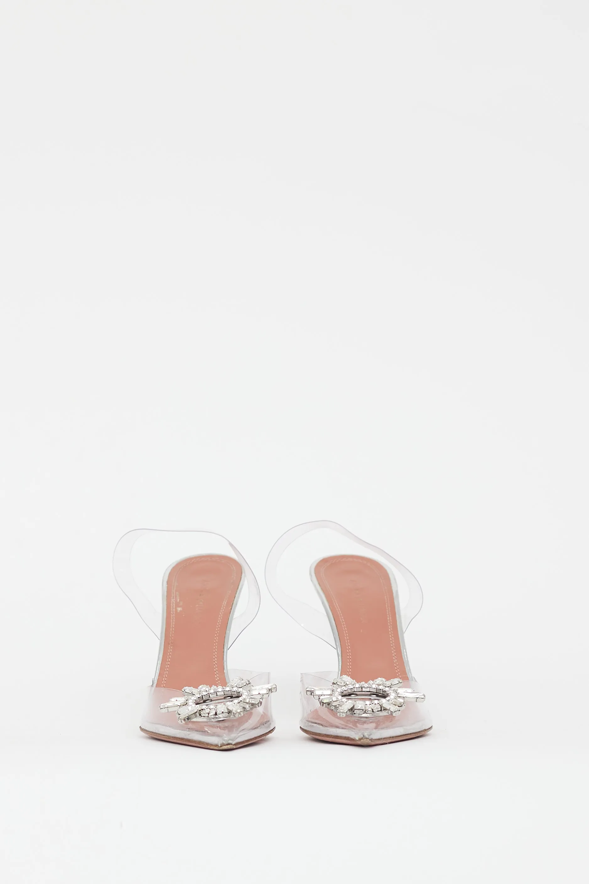 Silver Begum Glass Transparent Heel