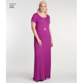 Simplicity Pattern 8590 knit dresses