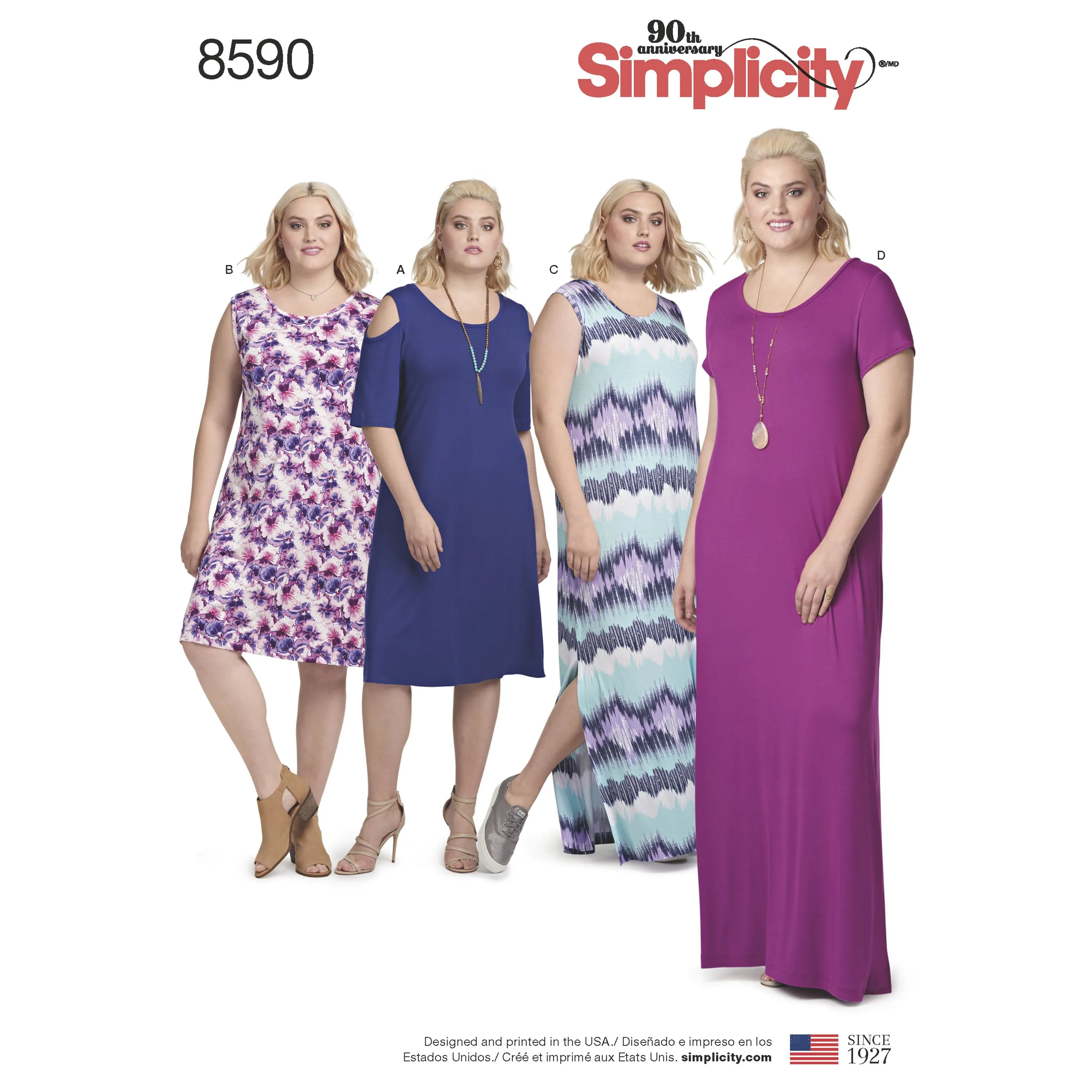 Simplicity Pattern 8590 knit dresses