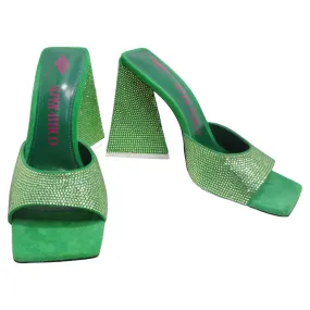 The Attico Green Devon Heeled Sandal