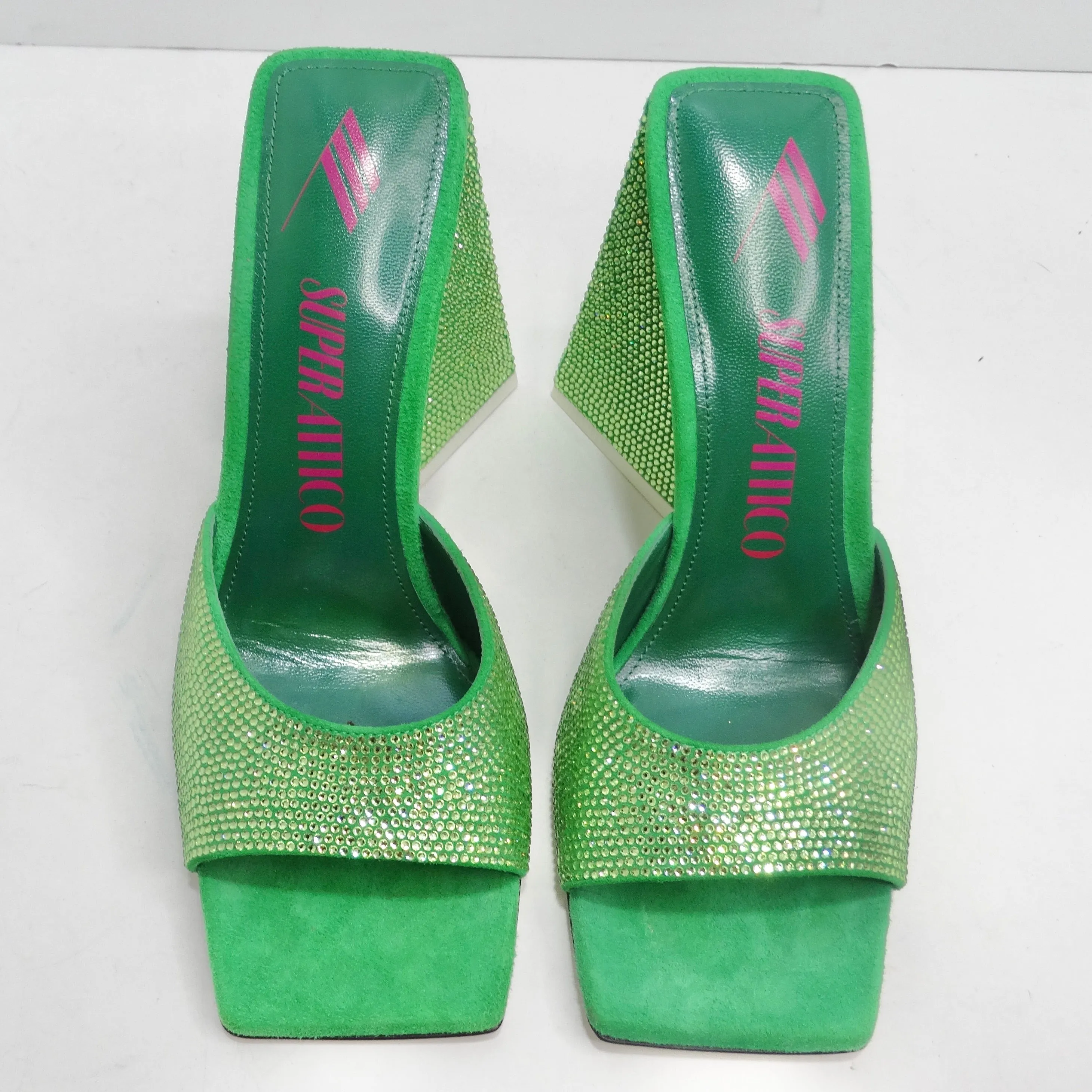 The Attico Green Devon Heeled Sandal